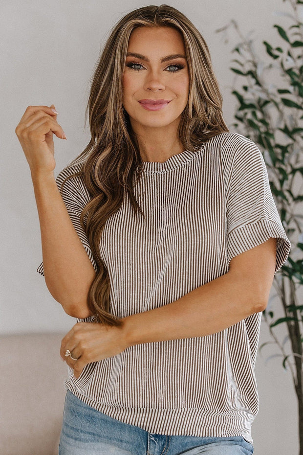 Raisa Corded Short Sleeve Top