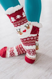 Red Reindeer Socks