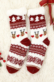 Reindeer Christmas Fleece Socks