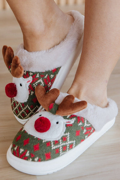 Reindeer Plush Home Slippers | DROPSHIP