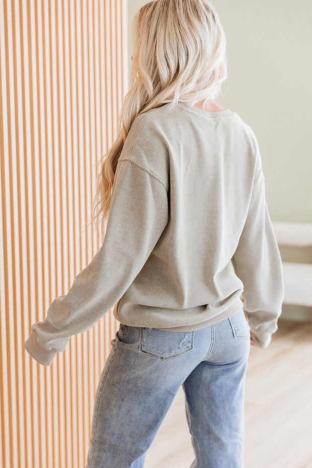 Remington Ribbed Knit Sweatshirt | DROPSHIP