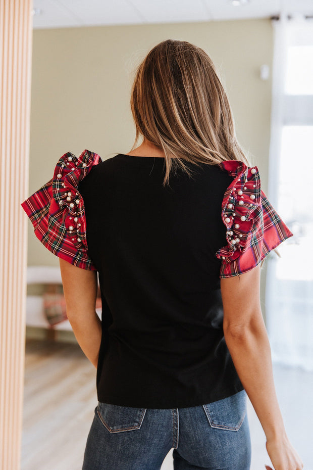 Remmy Pearl Ruffle Sleeve Blouse | DROPSHIP