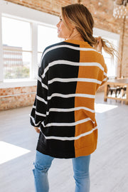 SALE - Renata Contrast Striped Oversized Top | Size XL
