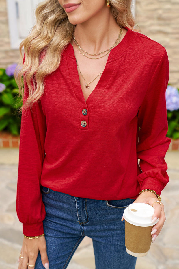 Renee V-Neck Long Sleeve Blouse | DROPSHIP