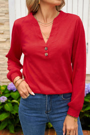 Renee V-Neck Long Sleeve Blouse | DROPSHIP