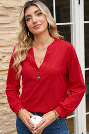 Renee V-Neck Long Sleeve Blouse | DROPSHIP