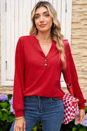 Renee V-Neck Long Sleeve Blouse | DROPSHIP