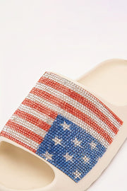 Rhinestone American Flag Slippers