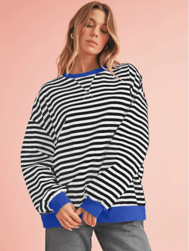 Rhonda Striped Oversized Pullover