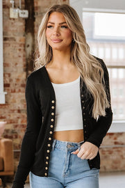Ribbed Snap Cardigan