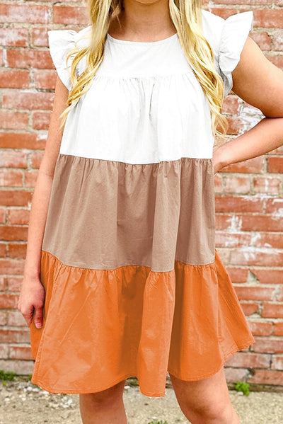 Riya Color Block Tiered Mini Dress | S-XL