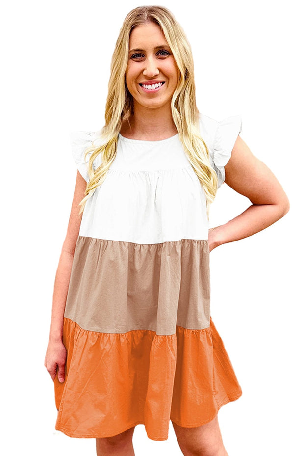 Riya Color Block Tiered Mini Dress | S-XL