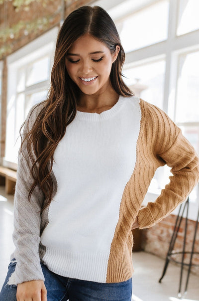 Andi Colorblock Drop Shoulder Sweater | S-2XL