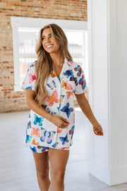 SALE - Aria Butterfly Print Pajama Set | Size Small