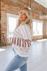 SALE - Ashton Striped Chenille Sweater | Size 2XL