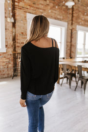 SALE - Bailee Asmytrical Long Sleeve Top | Size XL