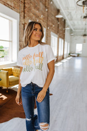 SALE-  Hello Fall Graphic Tee | S-2XL