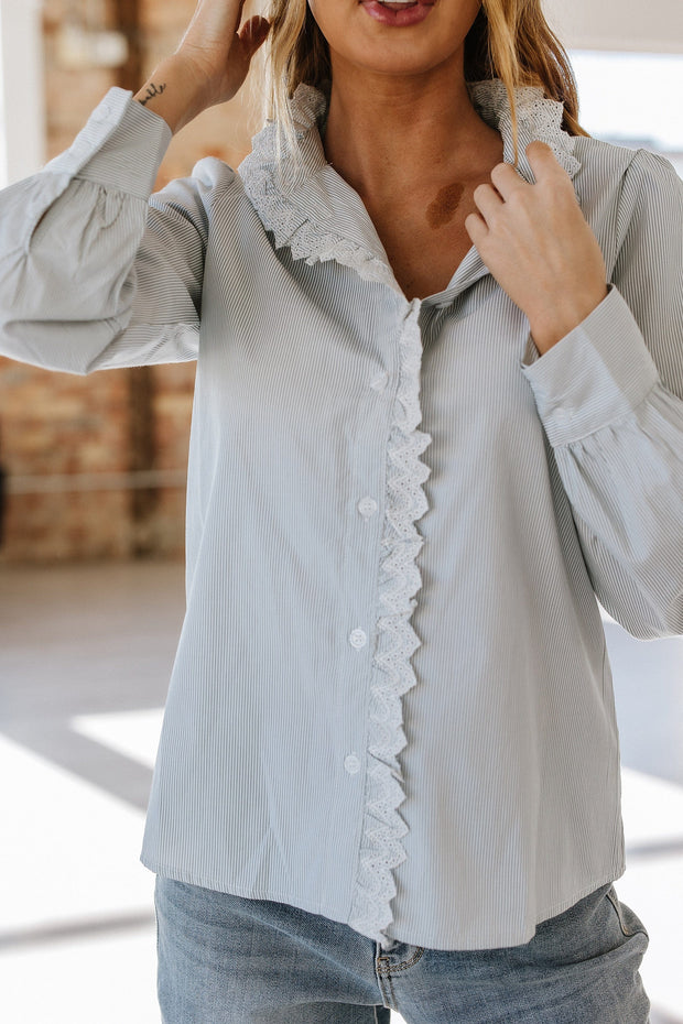 SALE - Jenning Ruffled Button Blouse | Size Small