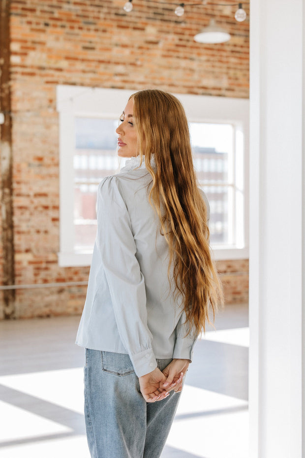 SALE - Jenning Ruffled Button Blouse | Size Small