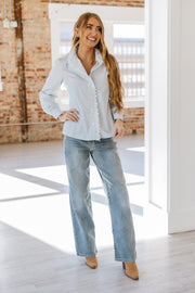 SALE - Jenning Ruffled Button Blouse | Size Small