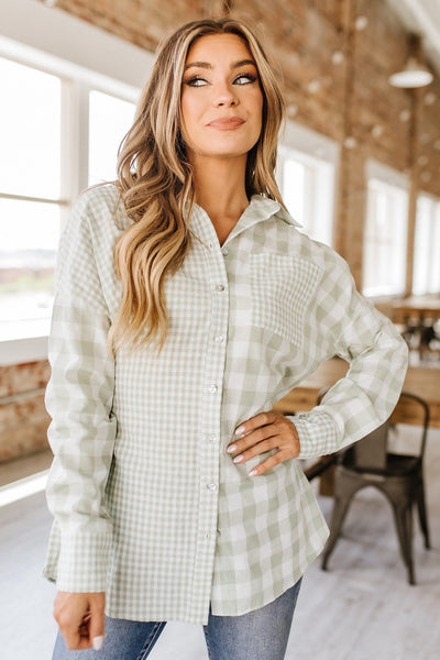SALE - Keyla Checkered Patchwork Shirt