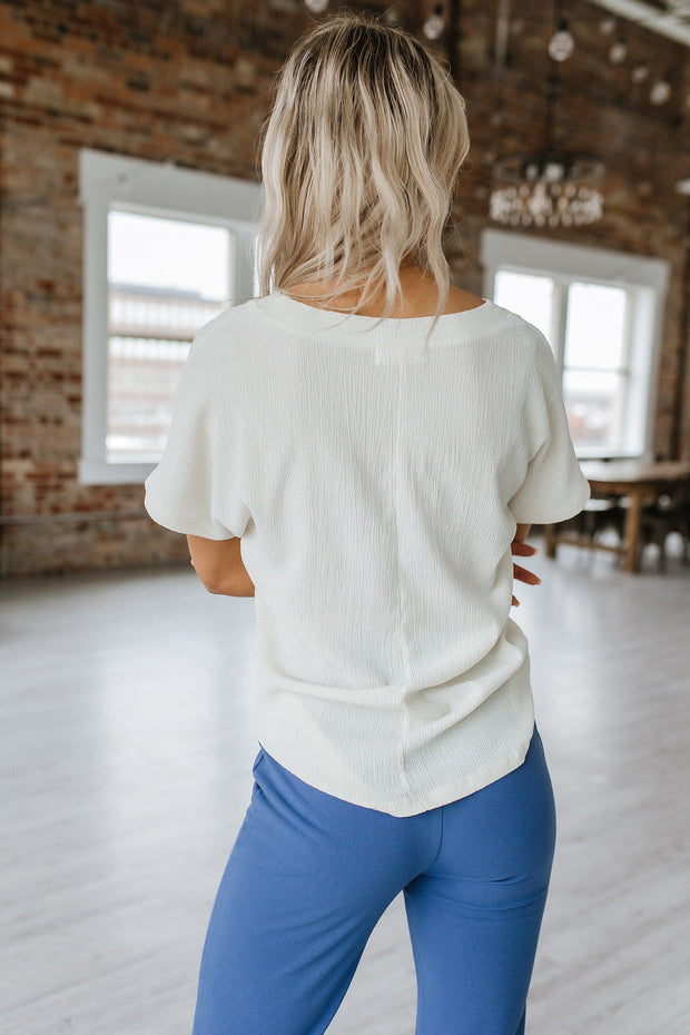 SALE - Luke Crinkled V-Neck Blouse