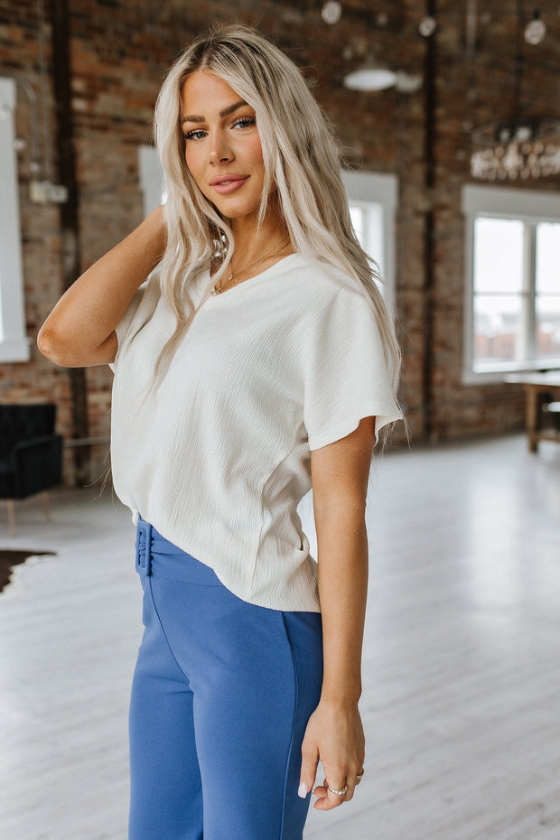 SALE - Luke Crinkled V-Neck Blouse