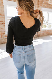 SALE - Marleigh Knitted V-Neck Top | Size XL