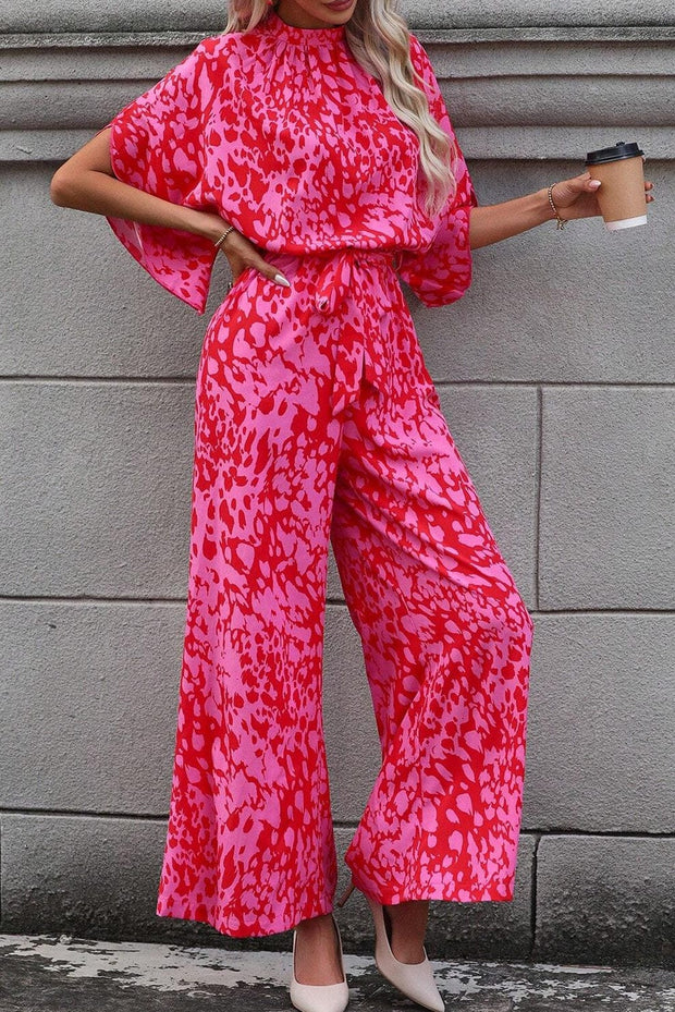 SALE - Nial Leopard Print Wide Leg Jumpsuit | Size XL