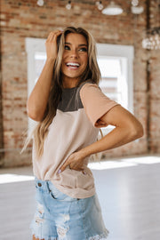 SALE - Riff Textured Colorblock Tunic | Size M - 2XL