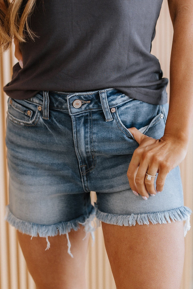 Sampson Mid Rise Denim Shorts