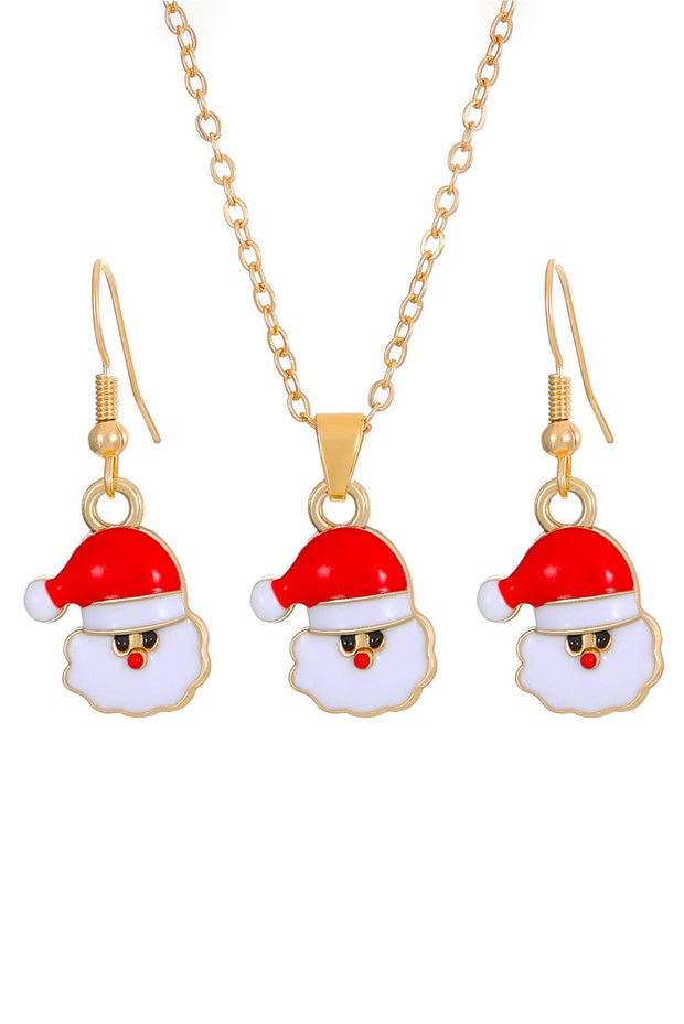 Santa Earring and Necklace Set | 3 Piece Set