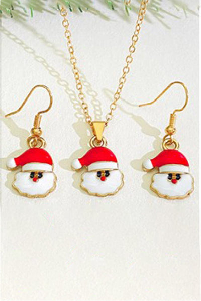 Santa Earring and Necklace Set | 3 Piece Set
