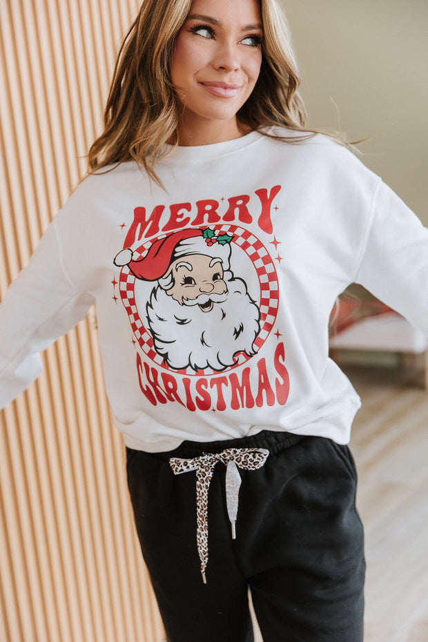 Santa Merry Christmas Graphic Sweatshirt