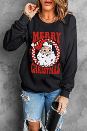 Santa Merry Christmas Graphic Sweatshirt