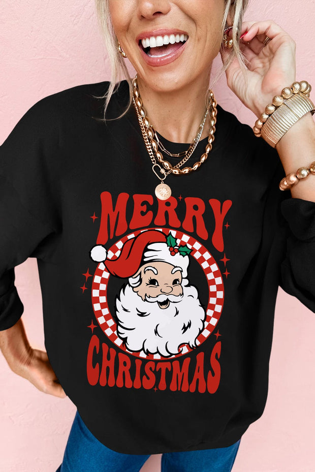 Santa Merry Christmas Graphic Sweatshirt