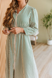 Seafra Striped Zip Front Midi Dress | DROPSHIP