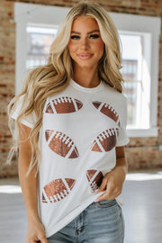 Sequin Football Graphic Tee | S-XL