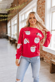 Sequin Santa Sweatshirt | S-2XL