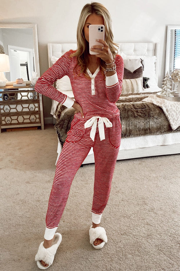 Seren Striped Christmas Pajama Set | S-XL