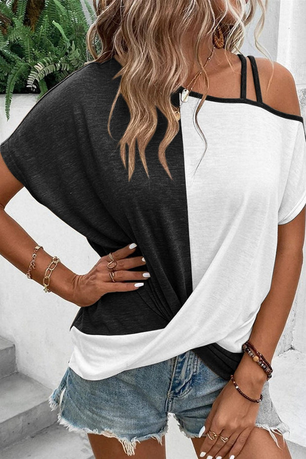 Shay Colorblock Knotted Top S-XL