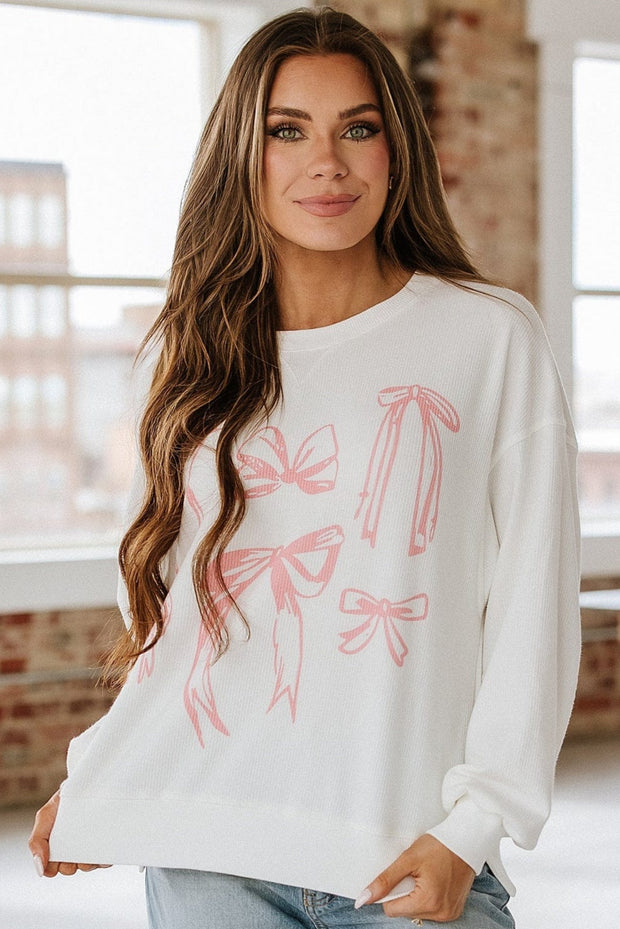 Shelly Bowknot Graphic Sweater