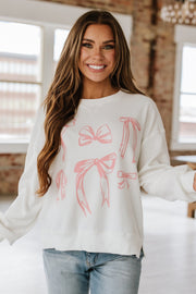 Shelly Bowknot Graphic Sweater