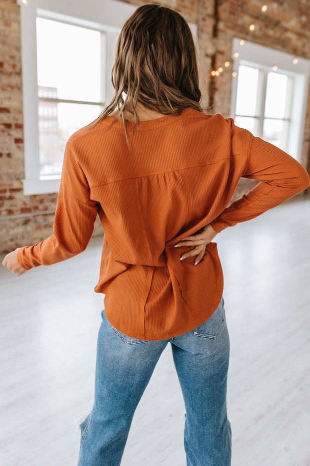 SALE - Sia Waffle Knit Henley Top