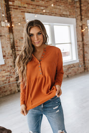 SALE - Sia Waffle Knit Henley Top