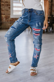 Star American Flag Ripped Jeans | S-2XL