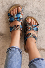 Star Print Platform Sandals