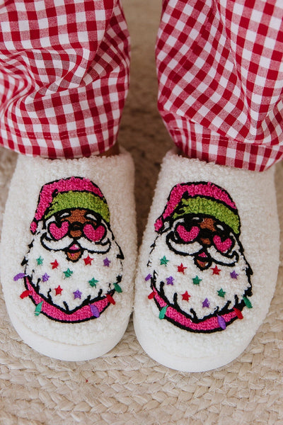 Starry Santa Plush Slippers | DROPSHIP