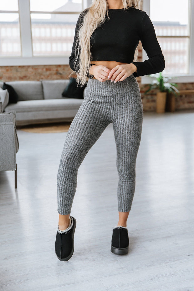 SALE - Sterling Ribbed Knit Leggings | Size Small