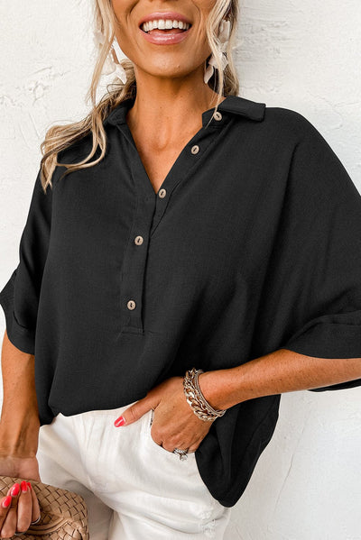 Sue Collared Oversized Blouse | S-XL